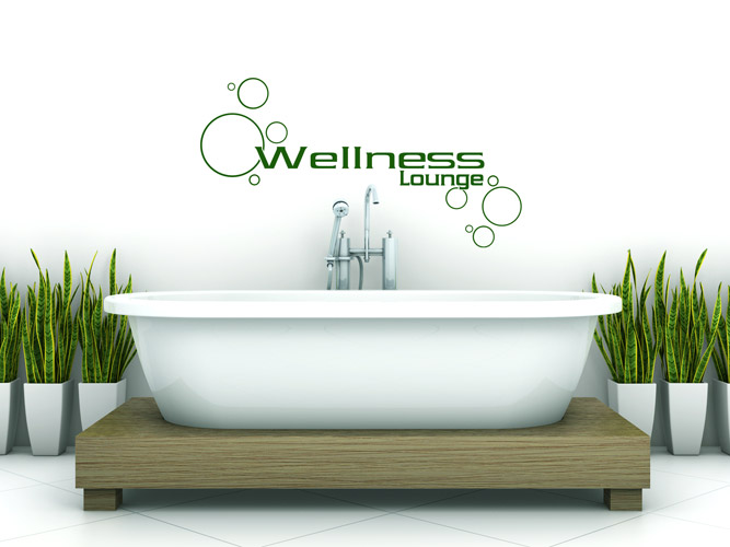 Moderne Wellness Lounge schaffen mit passendem Wandtattoo frs Bad