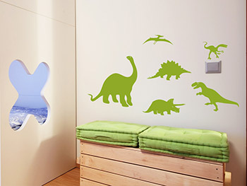 Wandtattoo Dinosaurier auf weier Wand